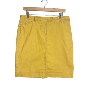Ann Taylor Loft Yellow Corduroy Pencil Skirt